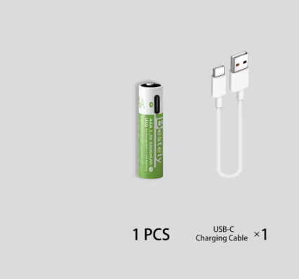 Pilas AAA 6800 mAh + cargador tipo C