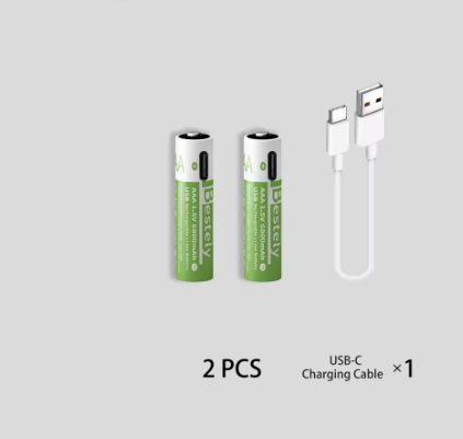 Pilas AAA 6800 mAh + cargador tipo C