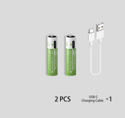 Pilas AAA 6800 mAh + cargador tipo C