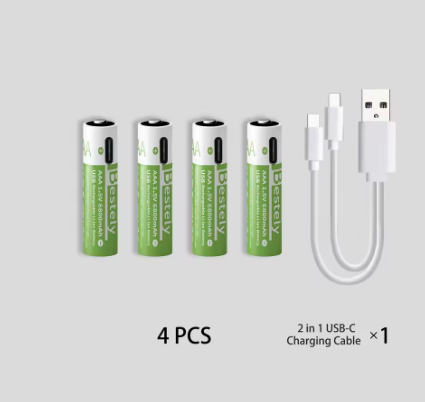 Pilas AAA 6800 mAh + cargador tipo C